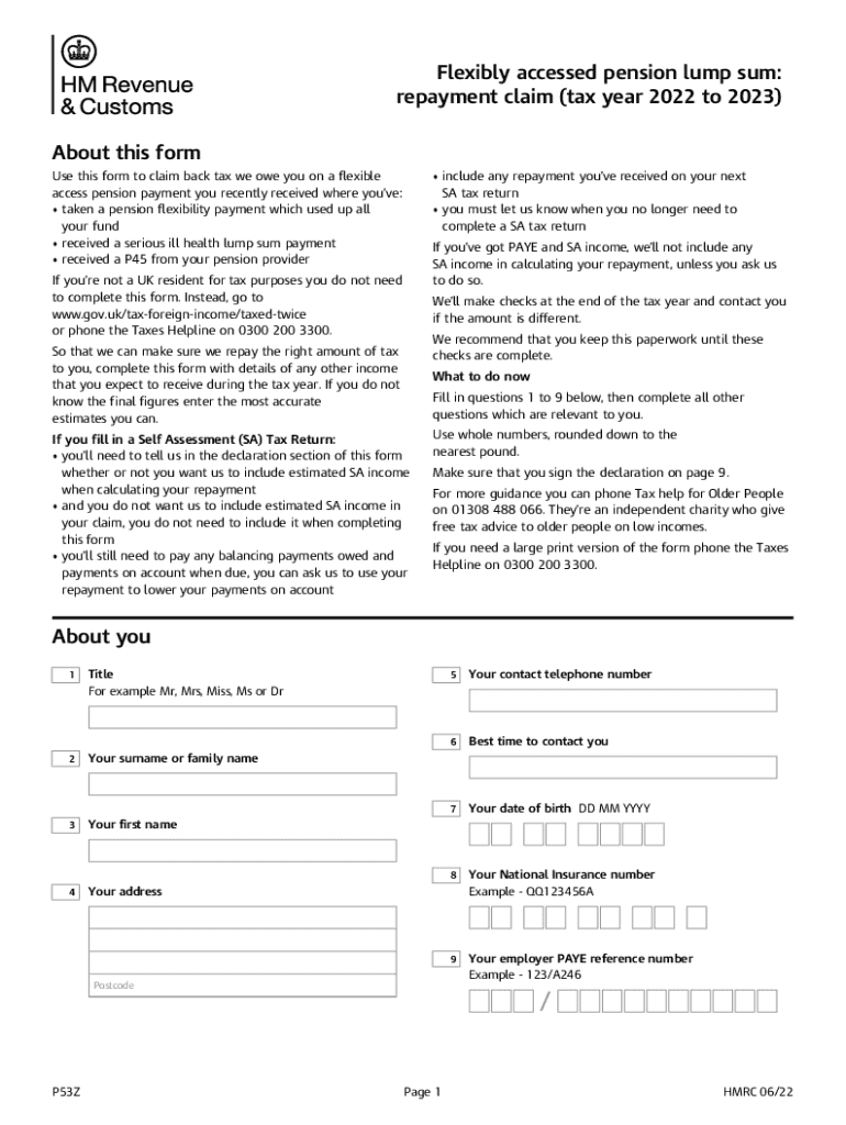 Fillable online form p53z download printable pdf or fill online