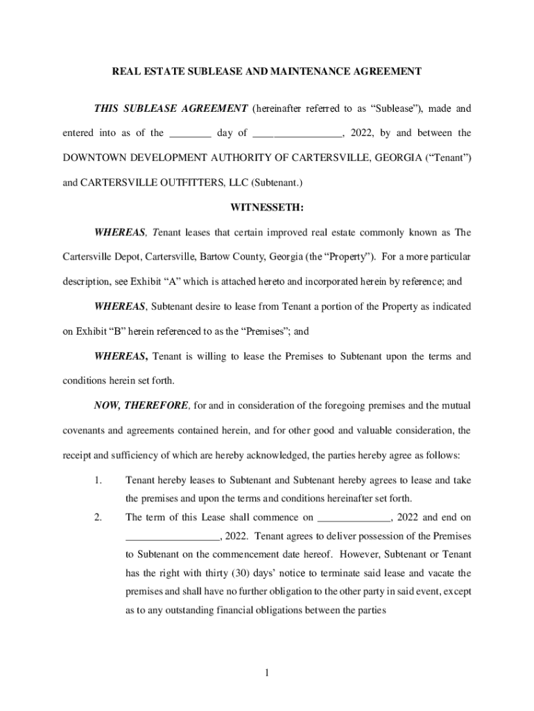 Fillable Online Commercial Sublease Commercial