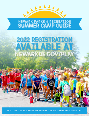 Fillable Online newark parks & recreation - summer camp guide Fax Email
