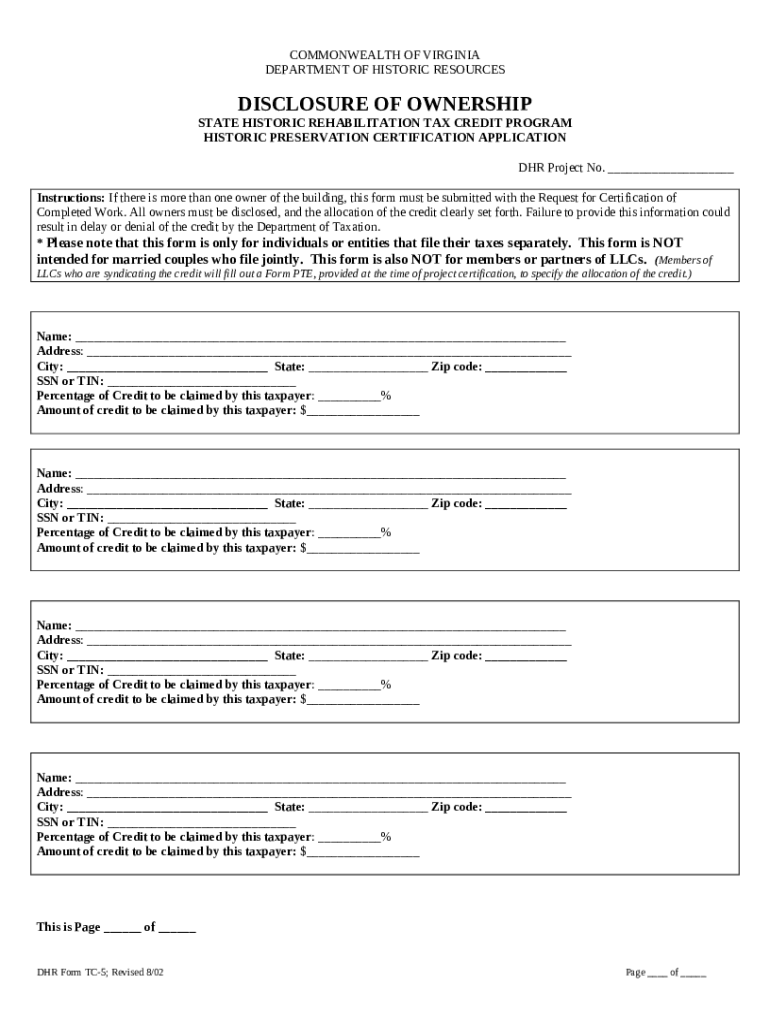 DISCLOSURE OF OWNERSHIP ris.dls.virginia.gov Doc Template pdfFiller