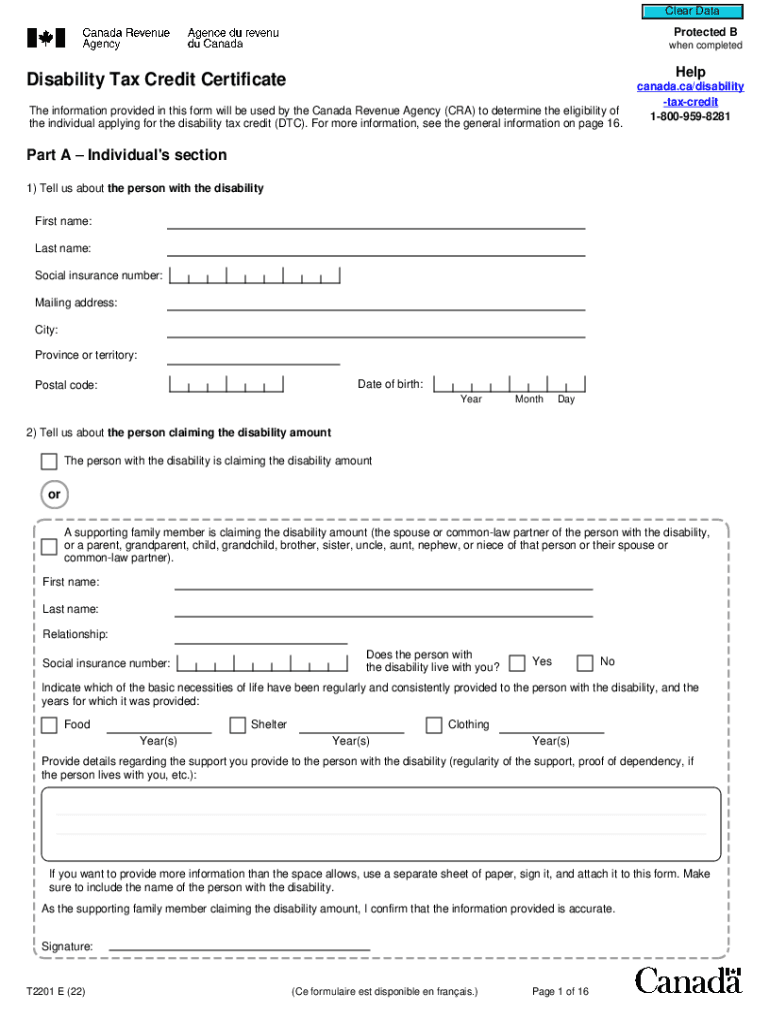 2022 2024 Form Canada T2201 E Fill Online Printable Fillable Blank
