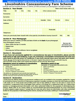 Bus Pass application form (document unsuitable forApply for a free bus passLincolnshire County CouncilApply for a free bus passLincolnshire County CouncilApply for an older person's bus pass - GOV.UK