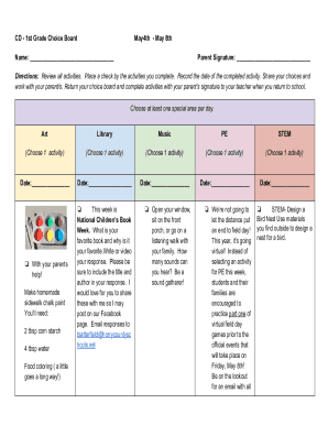 docs.google.comdocumentd1st Grade Choice Board - Google Docs
