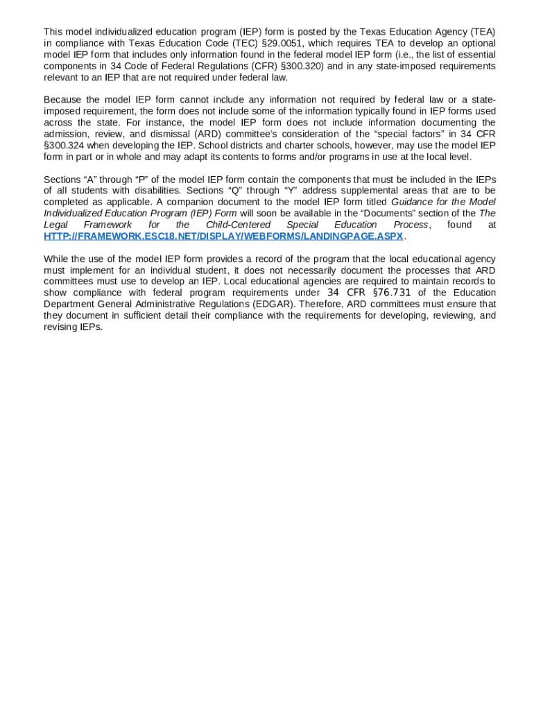 tea.texas.gov sites defaultGuidance for the Model Individualized Education Program (IEP Doc