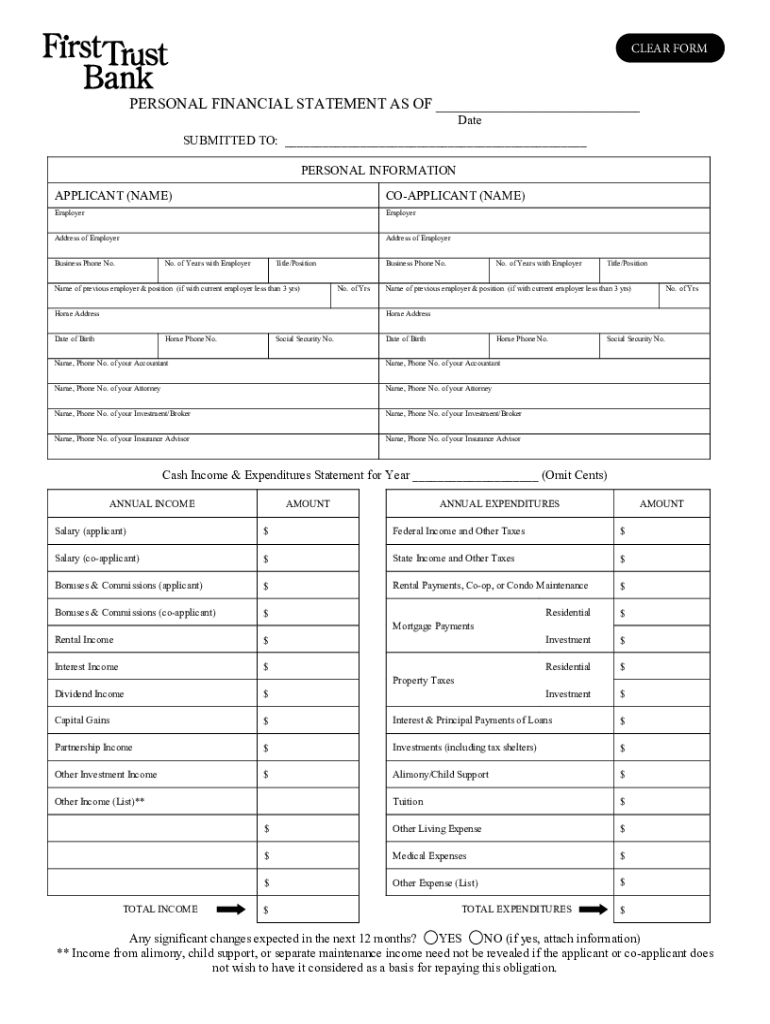 Fillable Online cocodoc.comcatalogpersonal-financial-statement15 personal financial statement ...