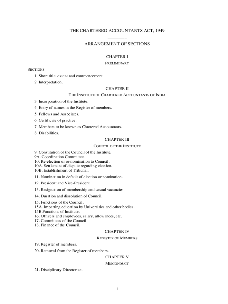Fillable Online nfra.gov.insitesdefaultTHE CHARTERED ACCOUNTANTS ACT