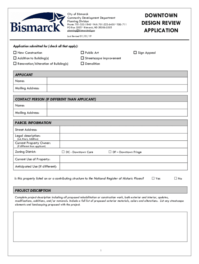 Fillable Online www.bismarcknd.gov 122Permit Applications and Forms Bismarck, ND - Official ...