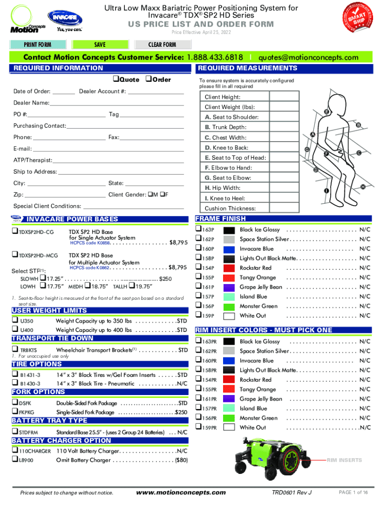 Fillable Online TRD0601 Maxx Bariatric Power Positioning System on TDX