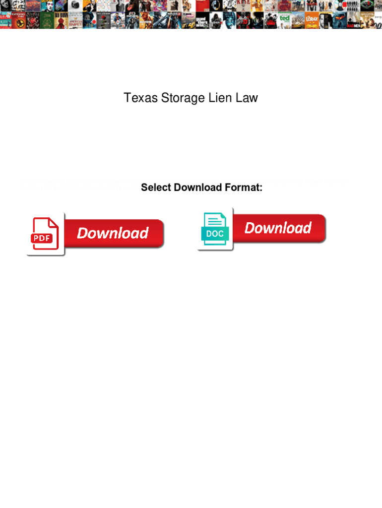 Fillable Online Texas Storage Lien Law. Texas Storage Lien Law worky