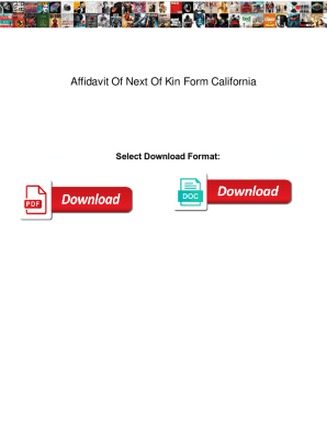 Fillable Online Affidavit Of Next Of Kin Form California. Affidavit Of ...
