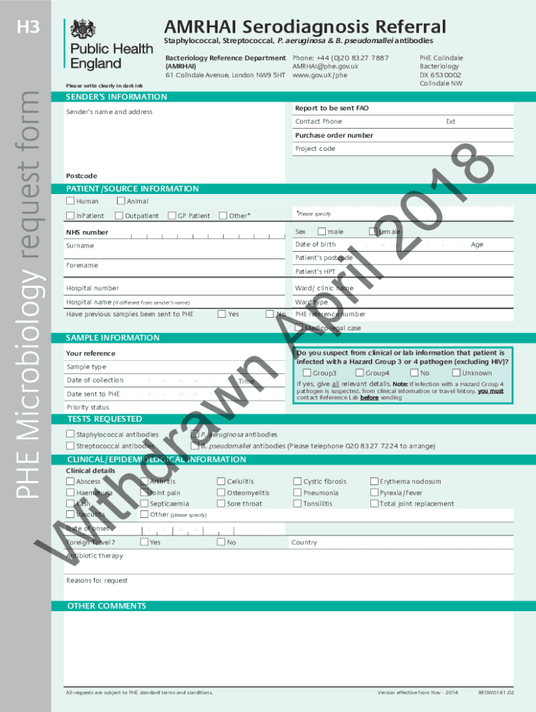 Fillable Online Bacteriology reference department user manual GOV.UK
