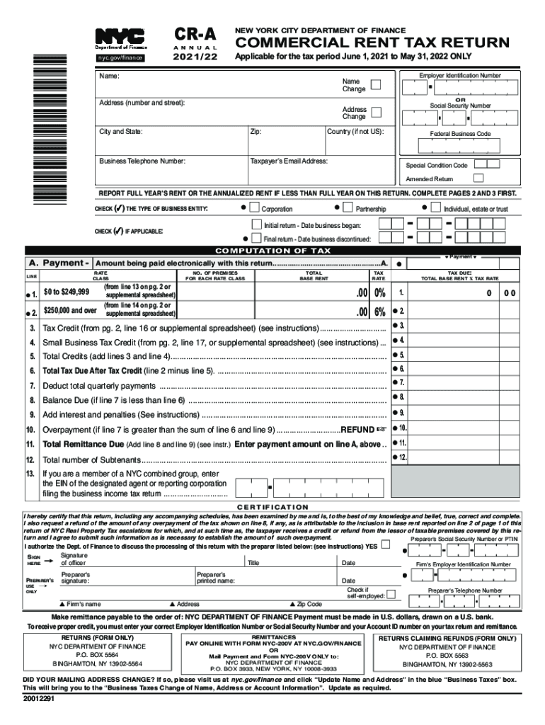 2022-form-nyc-dof-cr-a-fill-online-printable-fillable-blank-pdffiller