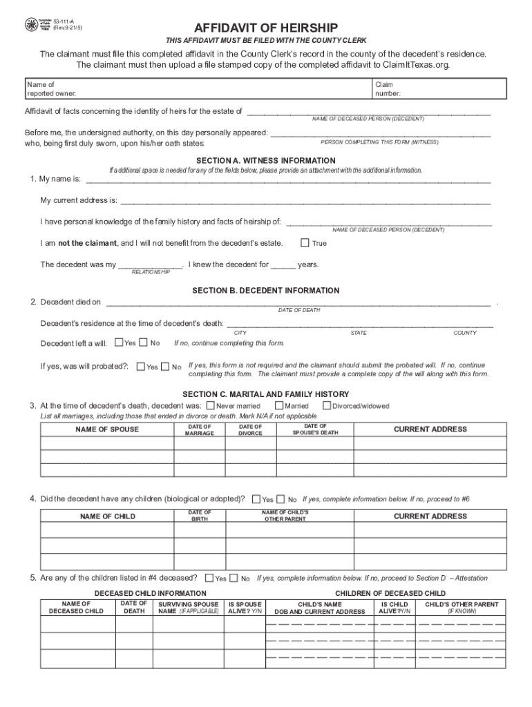 texas affidavit of heirship pdf