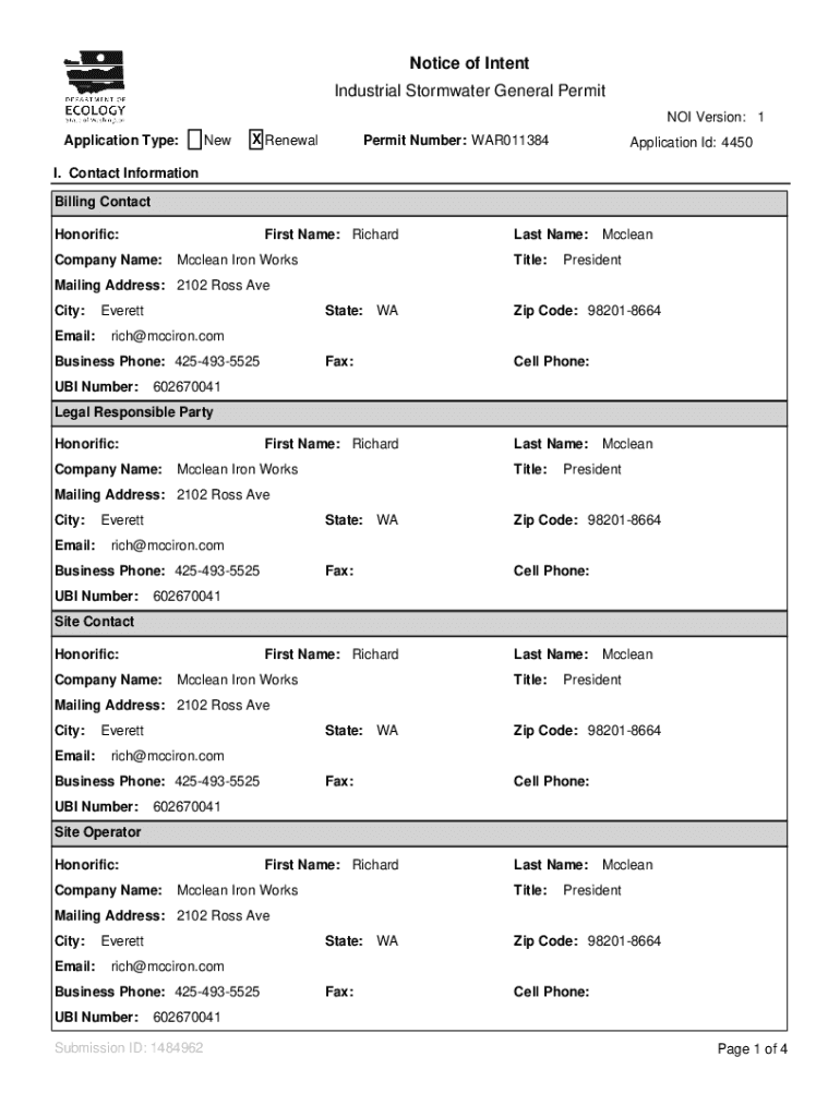 Fillable Online Permit Number: WAR011384 Fax Email Print - pdfFiller
