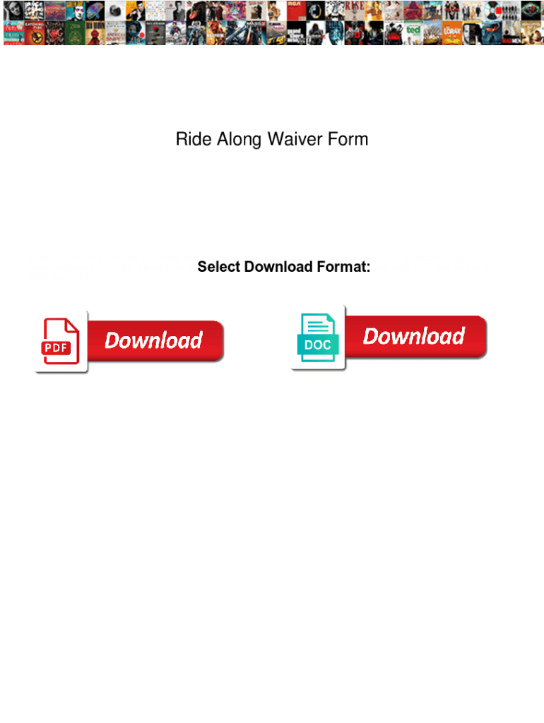 Fillable Online Ride Along Waiver Form. Ride Along Waiver Form