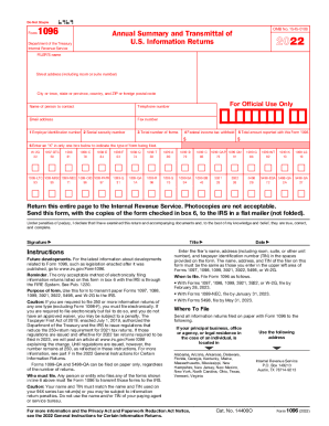 Form 1096 IRS  