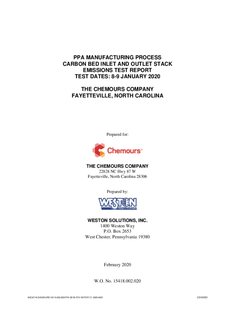 Fillable Online deq.nc.govmedia13903PPA MANUFACTURING PROCESS EMISSIONS