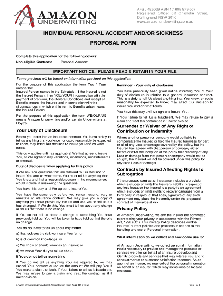 Fillable Online Amazon Underwriting ChildCare Property Owners New