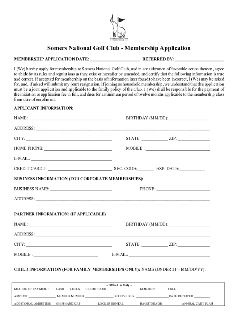 Fillable Online Find Golf Memberships, Country Club Memberships and