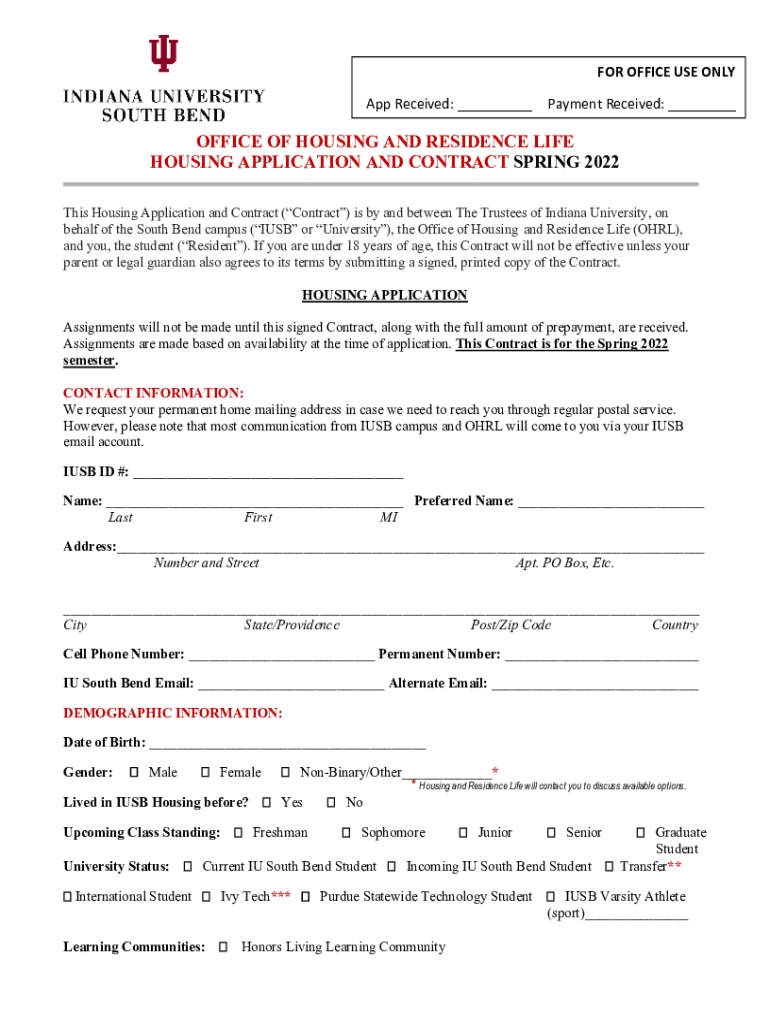 Fillable Online HOUSING APPLICATION For Office Use Only Cochise