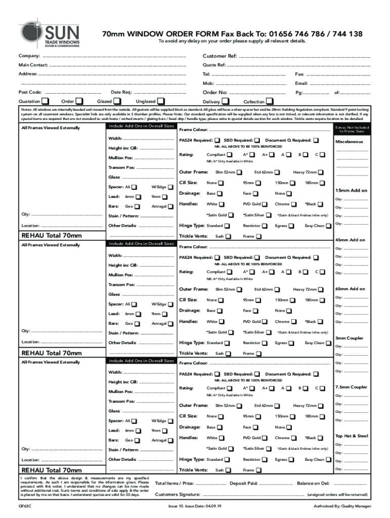 DocHub 418145545--70mm-BAY-ORDER-FORMFillable Online 70mm BAY ORDER FORM Fax Back To: 01656 746 Preview on Page 1