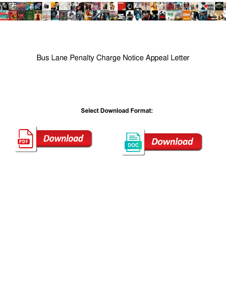 Fillable Online Bus Lane Penalty Charge Notice Appeal Letter. Bus Lane Penalty Charge Notice