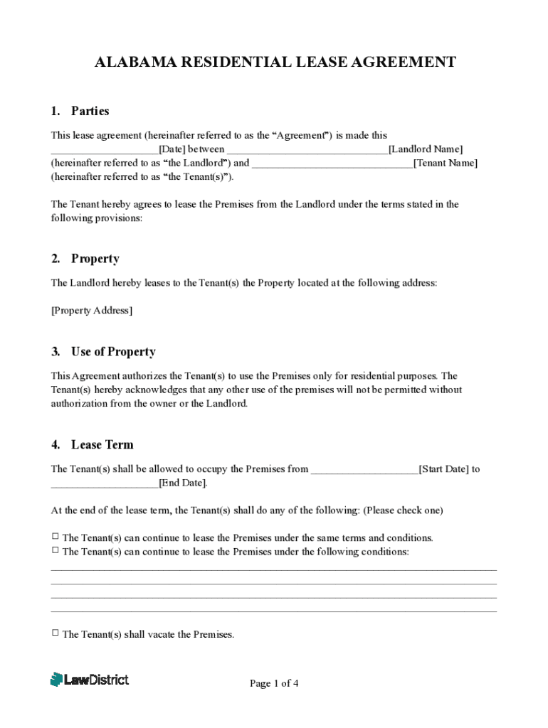 Fillable Online residential-lease-agreement-alabama-template Fax Email ...