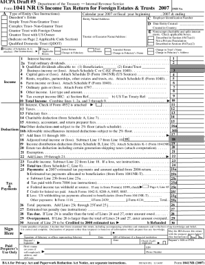 Form 1041 NR Draft #5 US Income Tax Return for Foreign Estates ... - AICPA