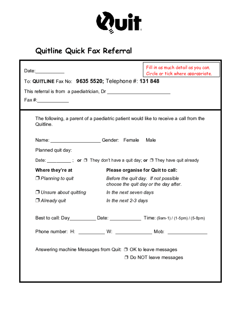 Fillable Online docslib.orgNAME-Quitline-FAX-Referral-Form Quitline FAX ...