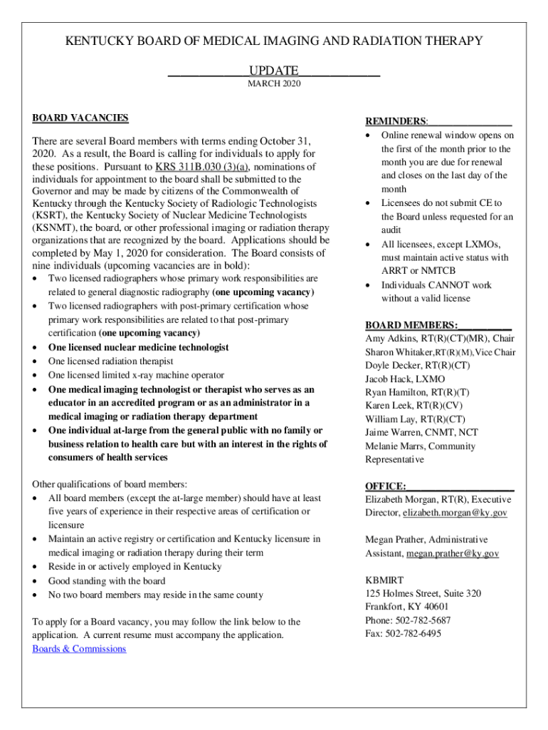 Fillable Online Chapter 46 Board of Medical Imaging and Radiation