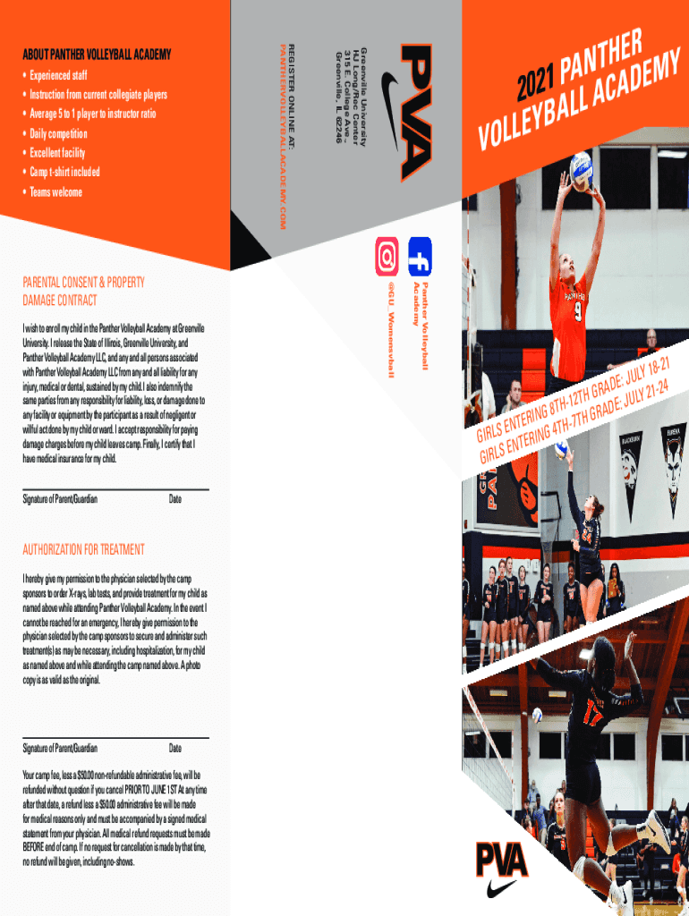 Fillable Online Girls Summer CampGrades 8th