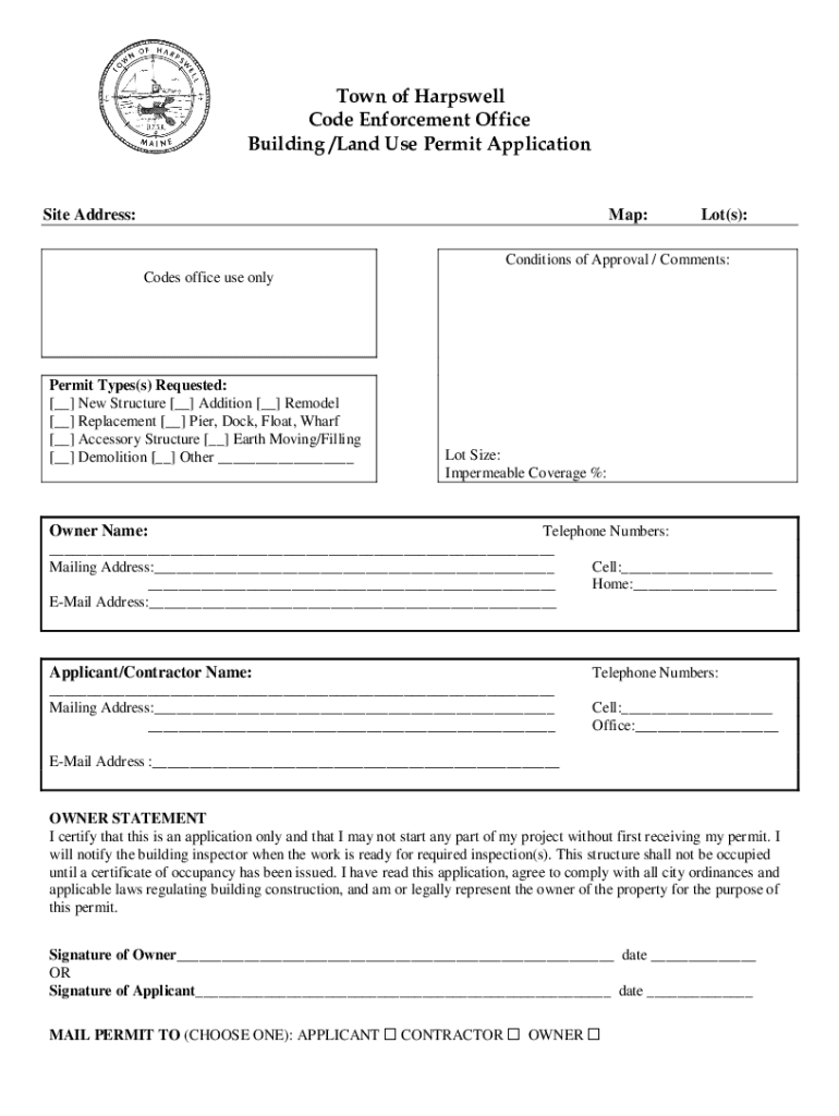 maine building permit application Preview on Page 1
