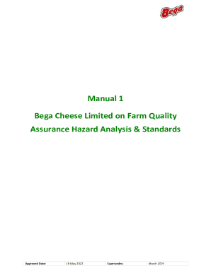 On Farm Quality Assurance - Hazard Analysis and Standards