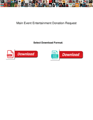 Main Event Entertainment Donation Request. Main Event Entertainment Donation Request twelfth