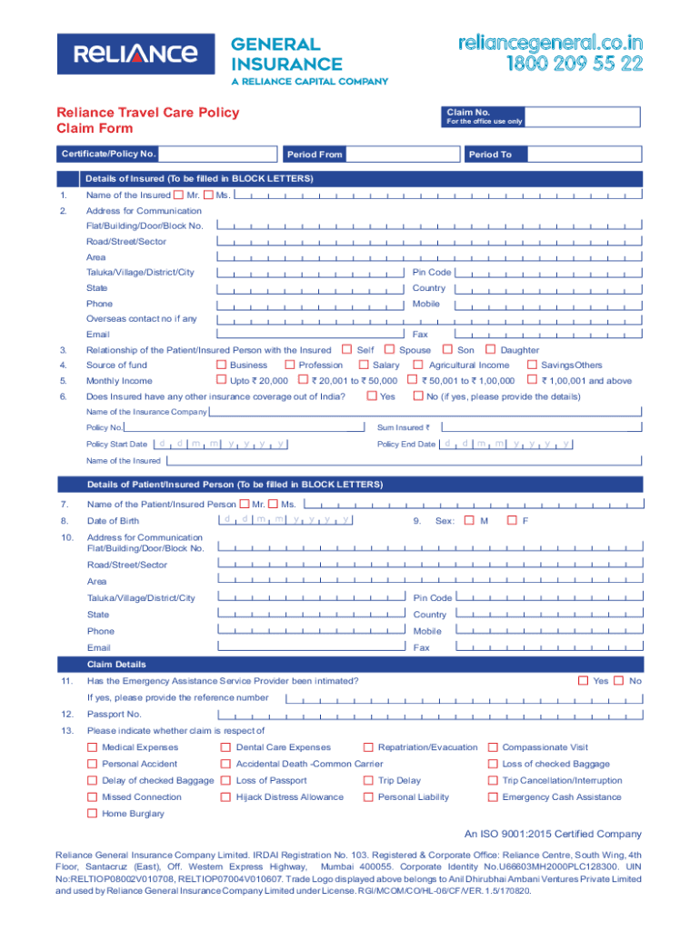 Fillable Online Travel Claim Form revised Main.cdr Fax Email Print