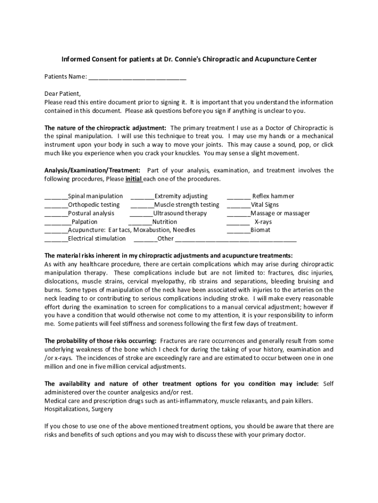 Fillable Online Informed Consent Document Template and