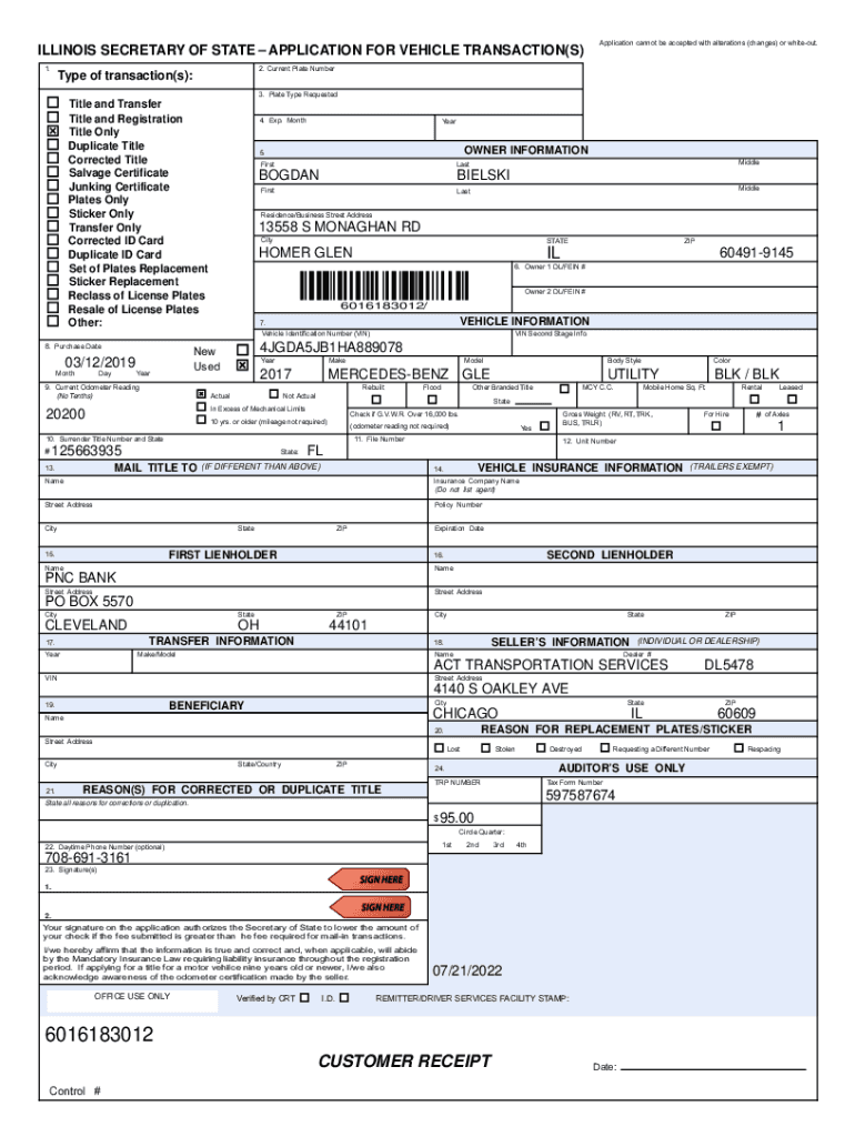 illinois registration Preview on Page 1