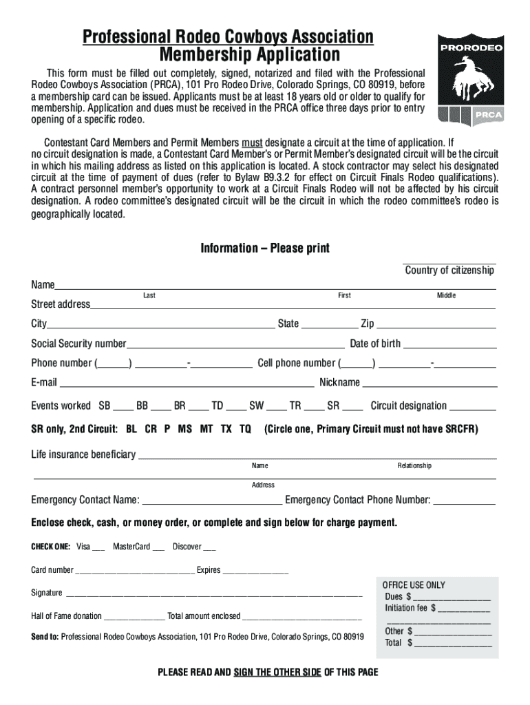 Fillable Online Prca Permit Application 2022 Fill Online, Printable