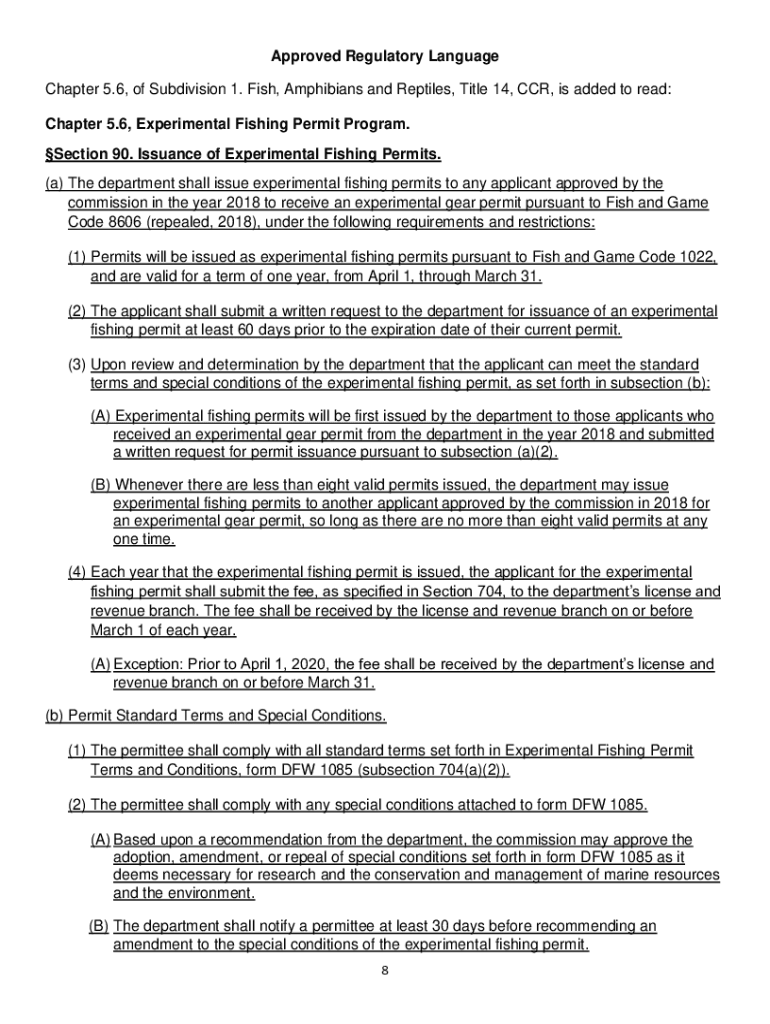 Fillable Online Approved Regulatory Language, Sections 90 and 704, and