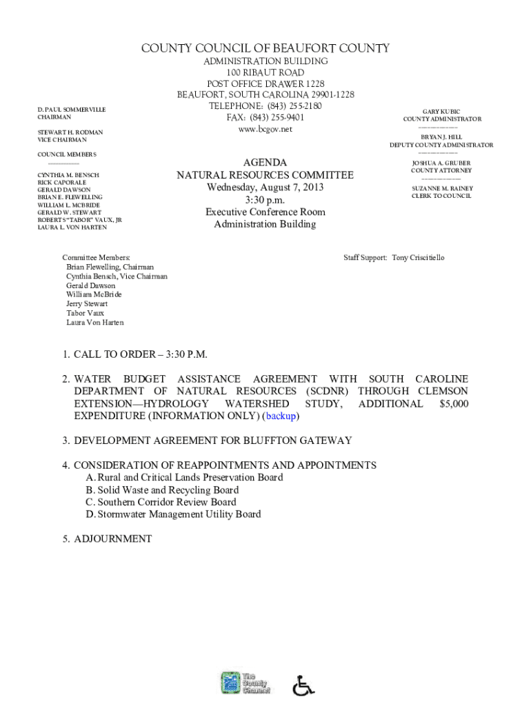 Fillable Online COUNTY COUNCIL OF BEAUFORT county council of Cupdf Fax Email Print pdfFiller