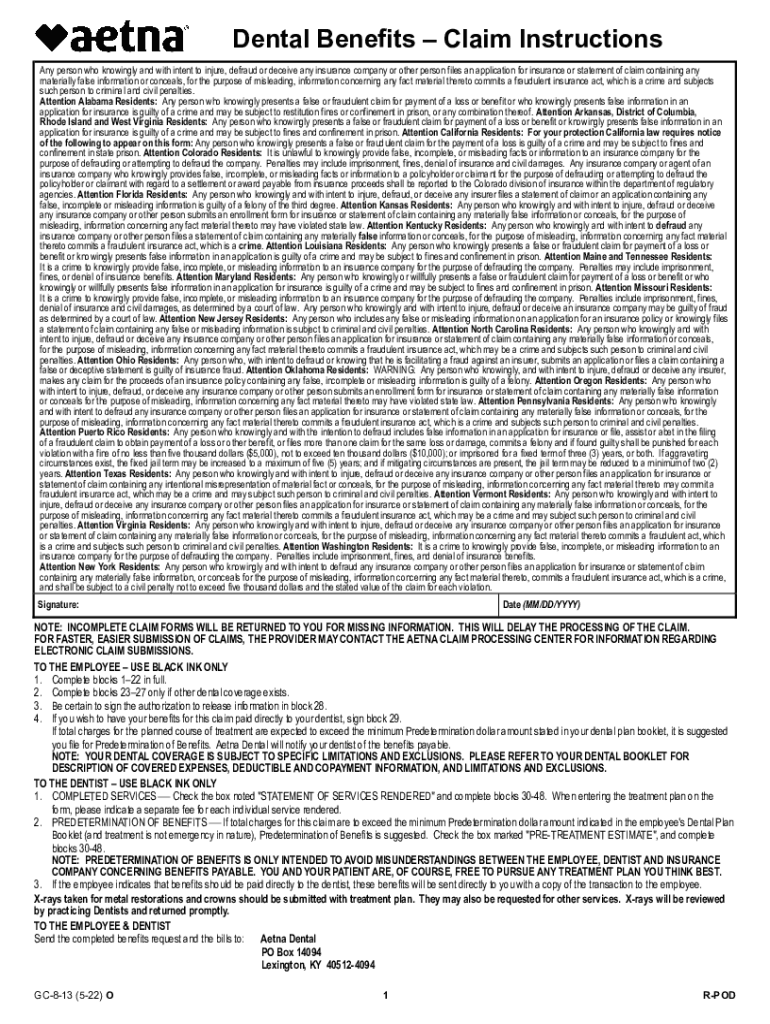 dental benefits form Preview on Page 1