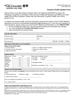 Fillable Online Provider MedicaidHighmark Blue Cross Blue Shield of