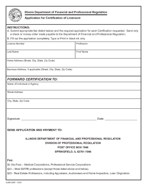 Fillable Online How to Request a Certification of Licensure - Illinois ...