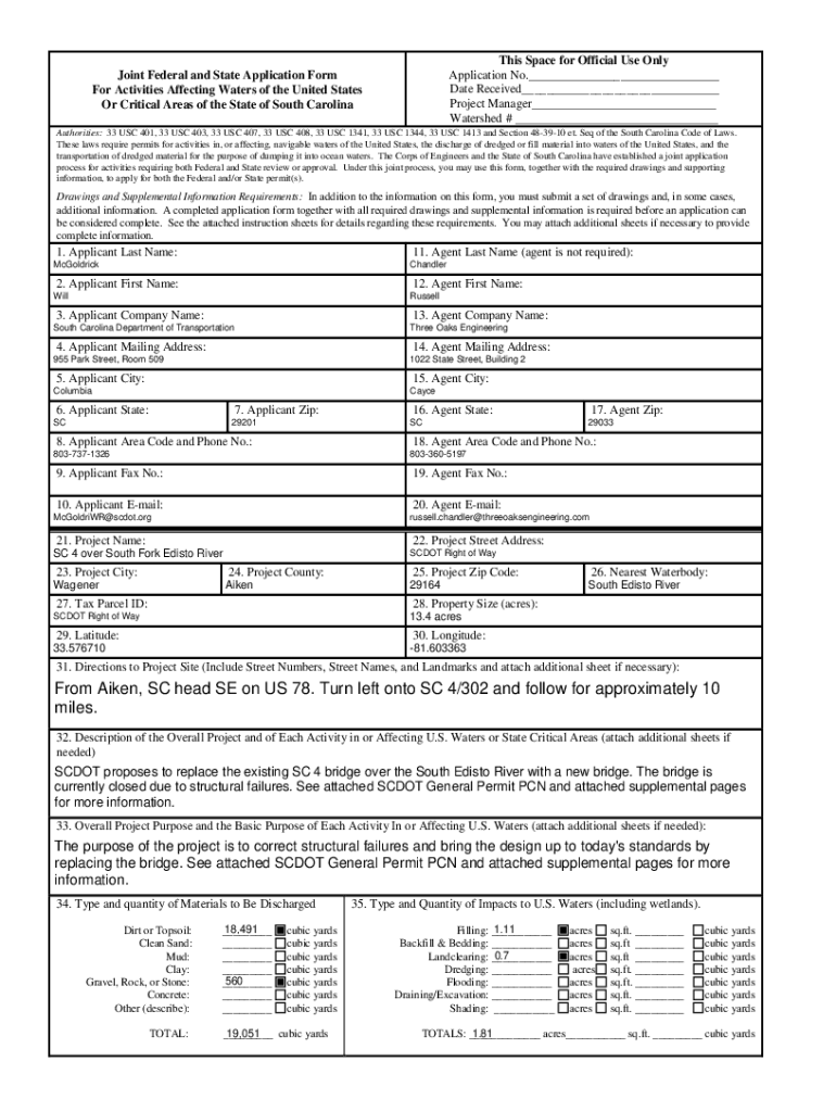 Fillable Online . Joint Federal and State Application Form Fax Email