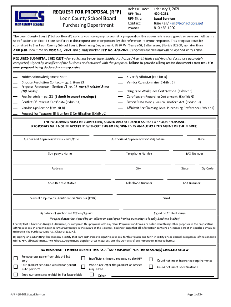 Fillable Online FOR PROPOSAL (RFP