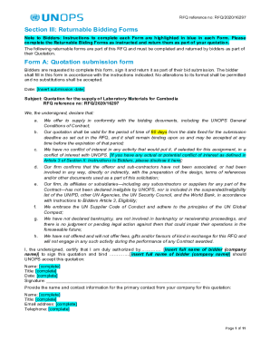 Fillable Online Section III-Returnable Bidding Forms Fax Email Print ...