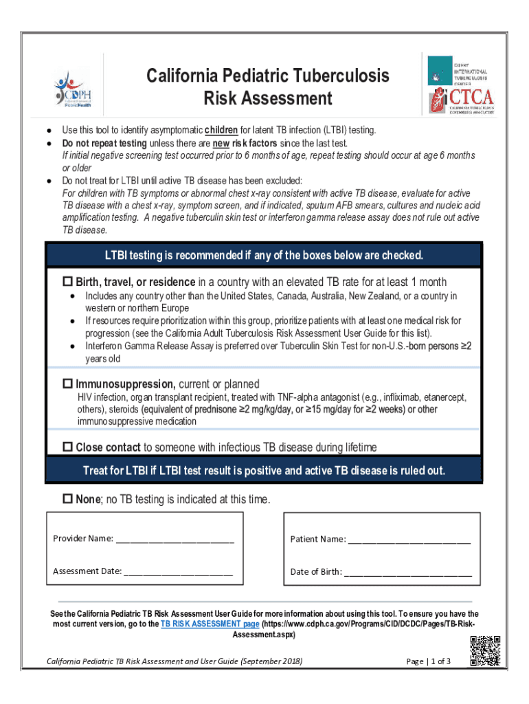Fillable Online publichealth.lacounty.govtbdocsPediatric TB Risk ...