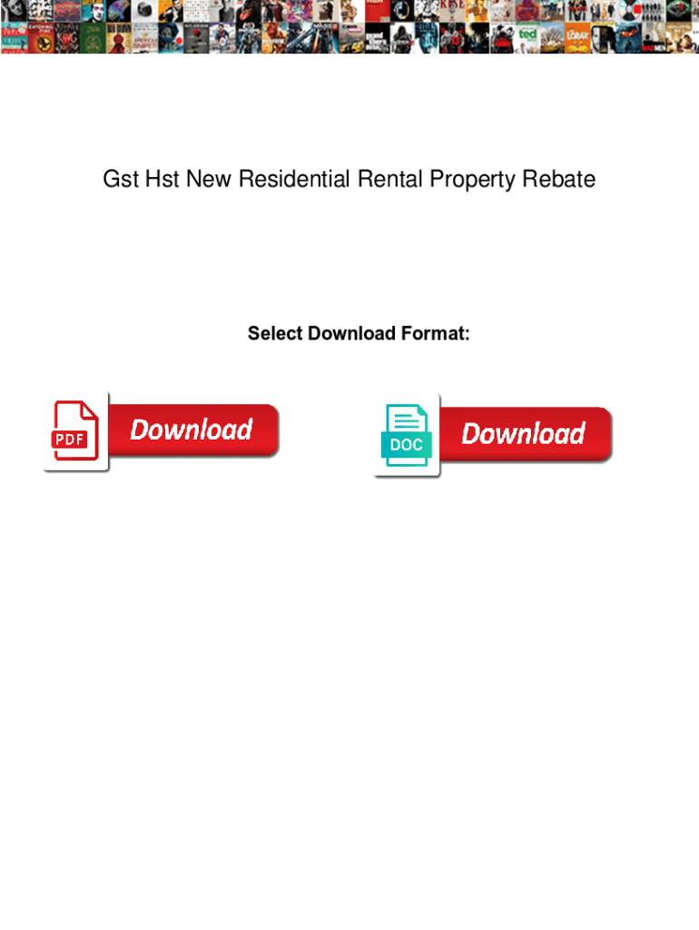 Fillable Online Gst Hst New Residential Rental Property Rebate. Gst Hst ...