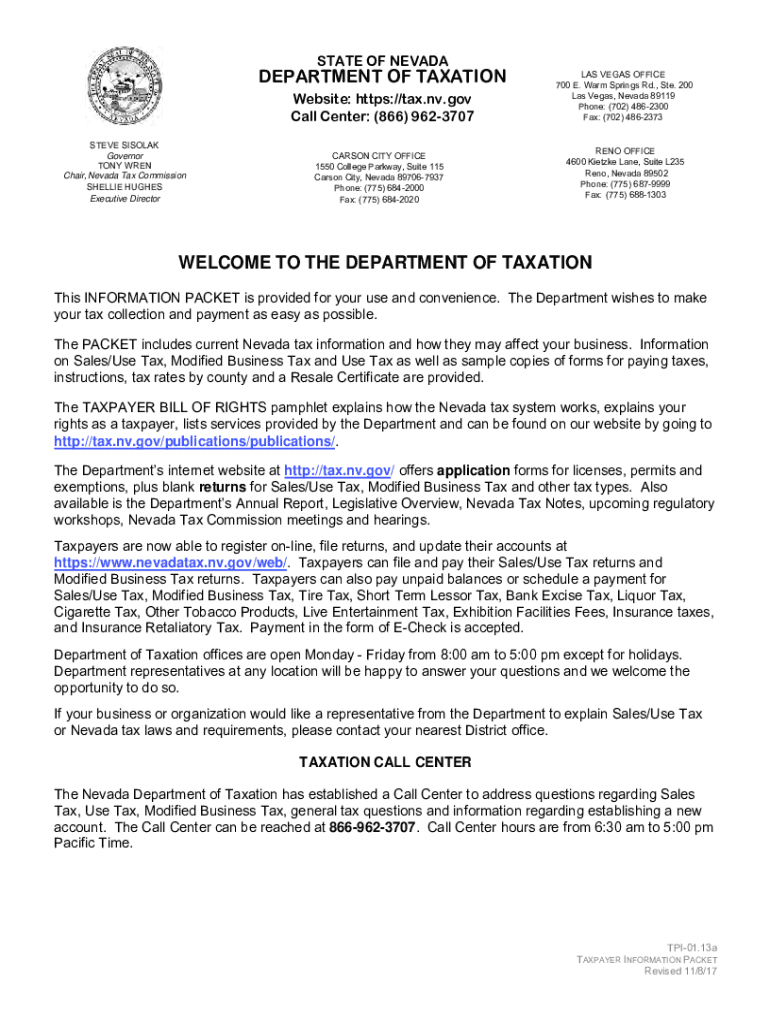 Fillable online tax nv govuploadedfilestaxnvgovstate of nevada
