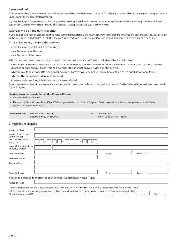 Group Salary Continuance Insurance - onepath auOnePath income protection reviewFinderOnePath Income  Preview on Page 1
